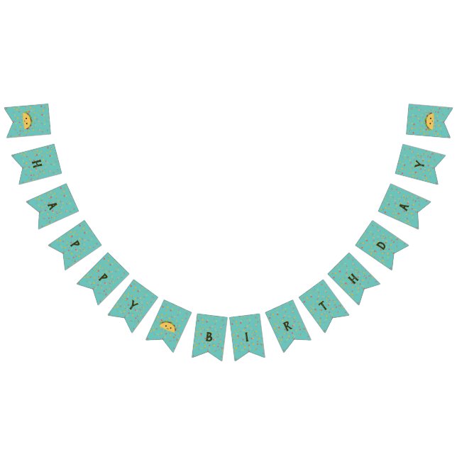 Bannière À Fanions Cute Kawaii Taco Joyeux anniversaire (Tout)