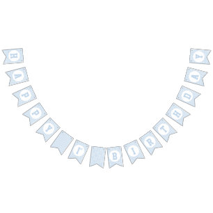 Bannière À Fanions Cute premier anniversaire bleu Plaid Motif