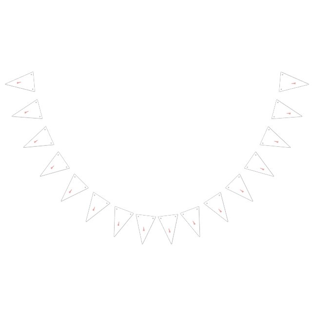 Bannière À Fanions De délicates fleurs roses et marron ornent un blan (Tout)