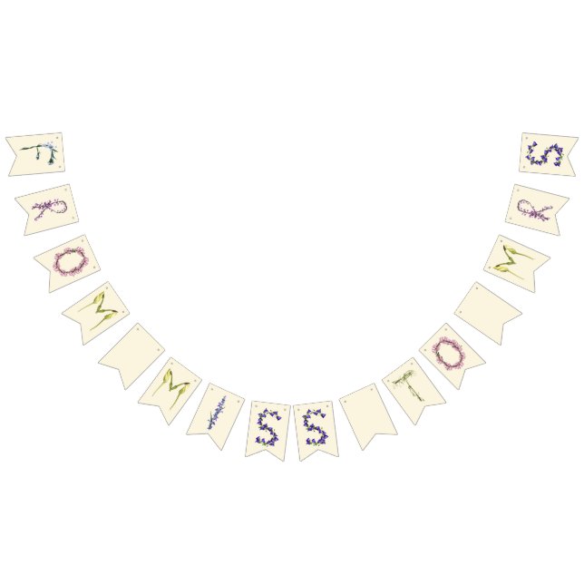 Bannière À Fanions De demoiselle à madame - floral boho (Tout)