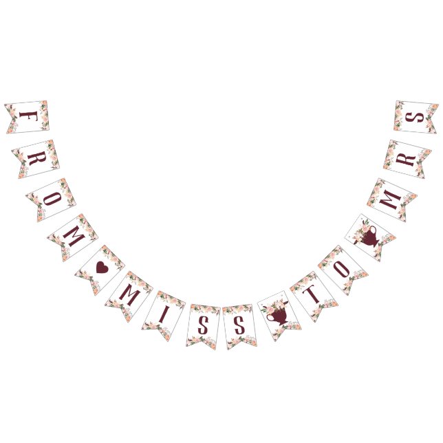 Bannière À Fanions De Miss à Mrs Banner, Boho (Tout)