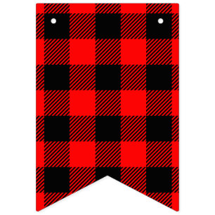 Bannière À Fanions Décor rouge et noir de contrôle de Buffalo de