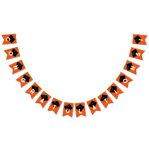 Bannière À Fanions Décoration de fête de remise des diplômes orange
