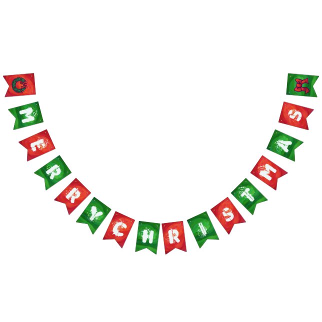 Bannière À Fanions Décoration de Noël rouge et verte (Tout)