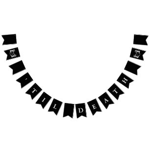 Bannière À Fanions Décoration de squelette noir personnalisé jusqu'à 