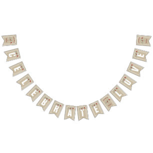 Bannière À Fanions Des hivers simples avec cardinal   Célébrer l'amou