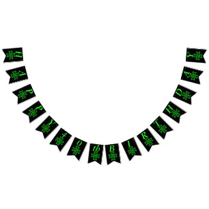 Bannière À Fanions Design de noeud Celtique irlandais vert brillant s