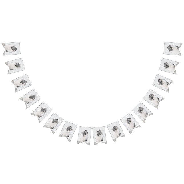 Bannière À Fanions Dessin de collie à oreilles - Joli art original de (Tout)