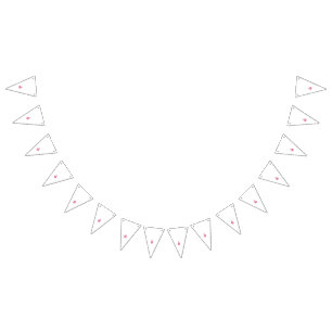 Bannière À Fanions Dessin floral symétrique et complexe en rose et b