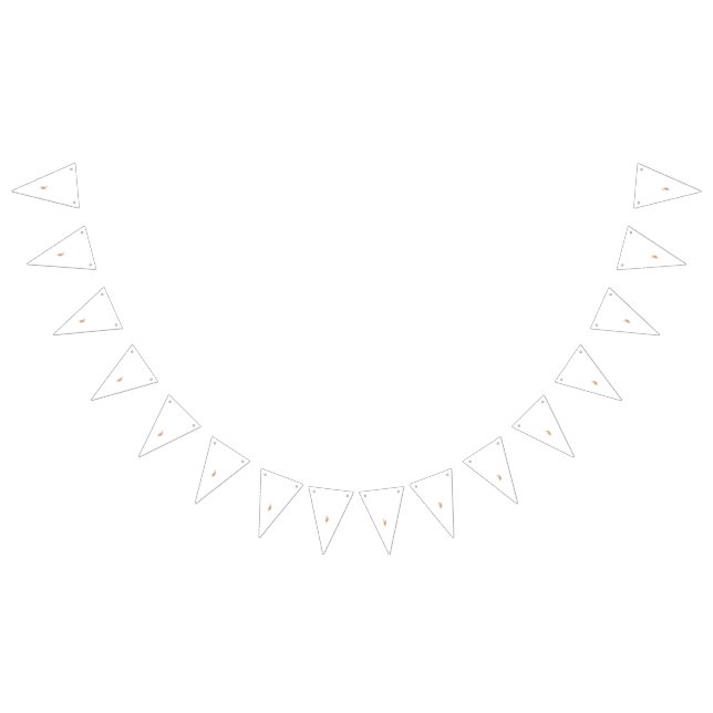 Bannière À Fanions Dessin paisley orné avec fleurs et feuilles beiges (Tout)