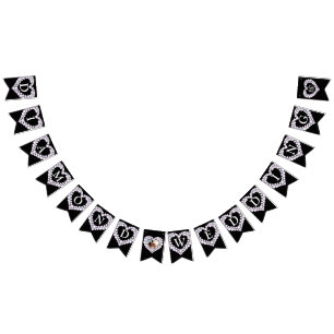 Bannière À Fanions Diamond mariage 60e anniversaire photo noir