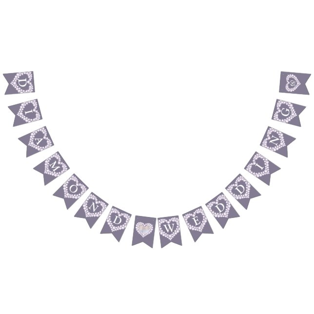 Bannière À Fanions Diamond mariage 60e anniversaire photo personnalis (Tout)