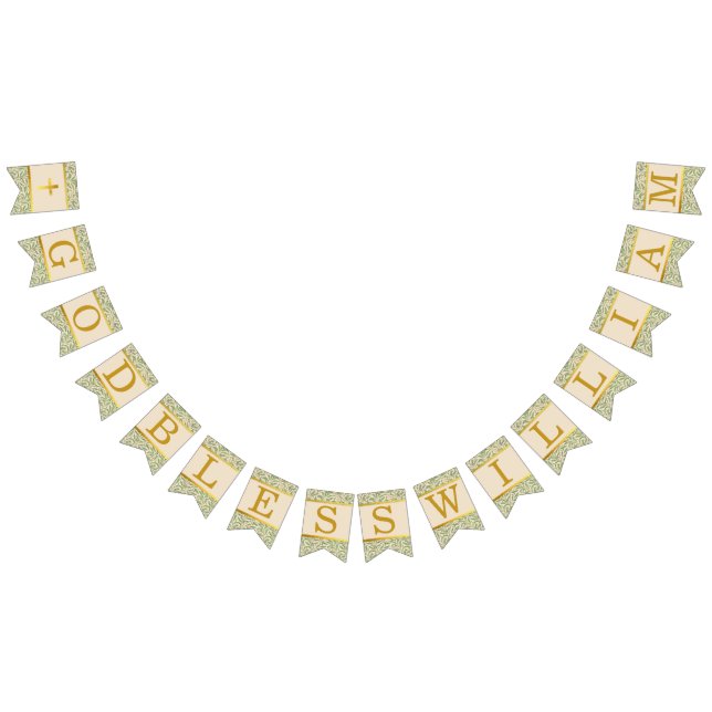 Bannière À Fanions Dieu bénisse 7 Lettres Feuilles vertes Baptême Com (Tout)