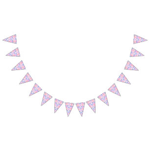 Bannière À Fanions Dinosaure Aquarelle rose Baby shower d'anniversair