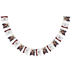 Bannière À Fanions Diplôme de photos de cadres courbés Maroon