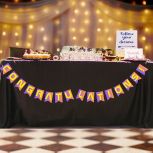 Bannière À Fanions Diplôme de Techno Multicolor Moderne