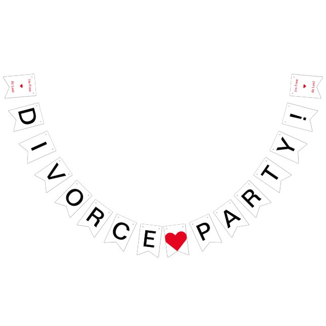 Bannière À Fanions Divorce Party|Libre à Dernier (Tout)