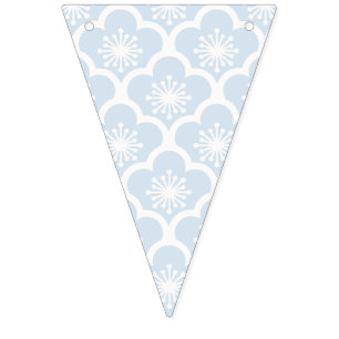 Bannière À Fanions Douce Sakura Neutre - Bleu Poudre