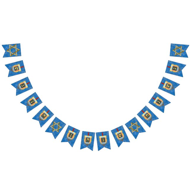 Bannière À Fanions Dreidels pour Hanoukka (Tout)