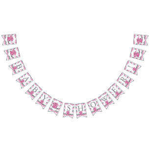 Bannière À Fanions Drôle Chevron rose Silly Cute Baby Elephant