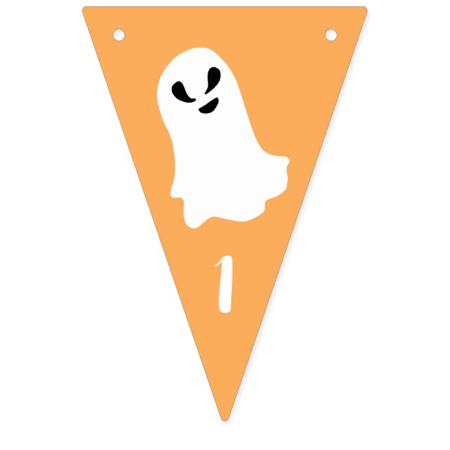 Bannière À Fanions Éffrayant un premier anniversaire Halloween Orange (Quatrième drapeau)
