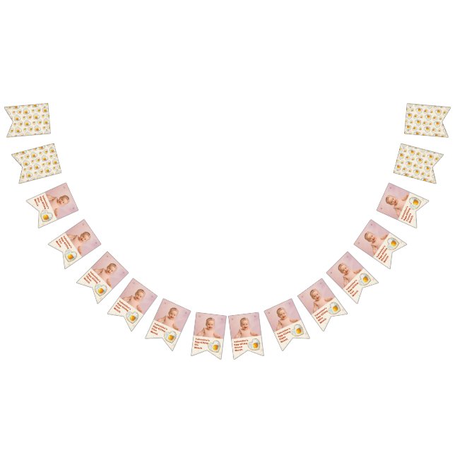 BANNIÈRE À FANIONS EGG-CITING BBQ BABY BIRTHDAY (Tout)