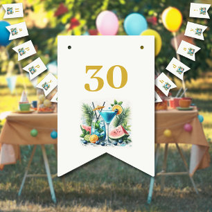 Bannière À Fanions Elégant Blueberry Brunch 30e anniversaire Fête