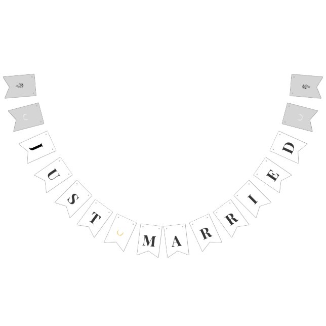 Bannière À Fanions Elegant Equestrian Just Married Bunting Banner (Tout)