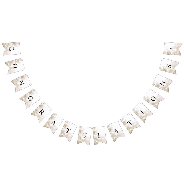 Bannière À Fanions Elegant Ivory White Flowers Bunting Flag (Tout)
