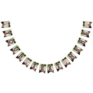 Bannière À Fanions Élégant Mariage photo de superposition de Sheer