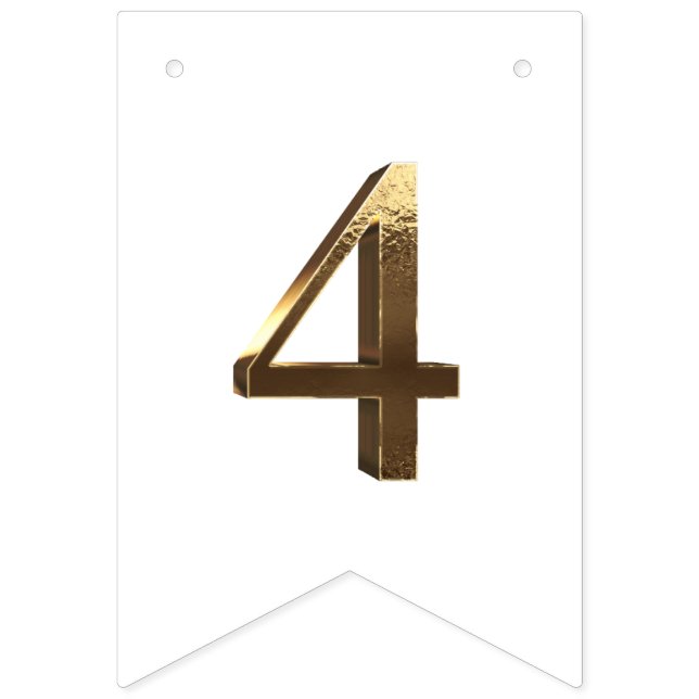 Bannière À Fanions Elégant Or Bonne Année 2024 Numéros Blanc (Cinquième drapeau)