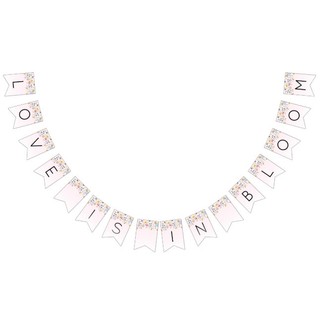 Bannière À Fanions Élégant Rose Poudré Fête de Mariage  (Tout)