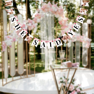 Bannière À Fanions Élégant Shower Floral de Mariage 