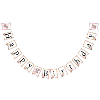 Bannière À Fanions Eléphant rose doux - Sourires d'arachide