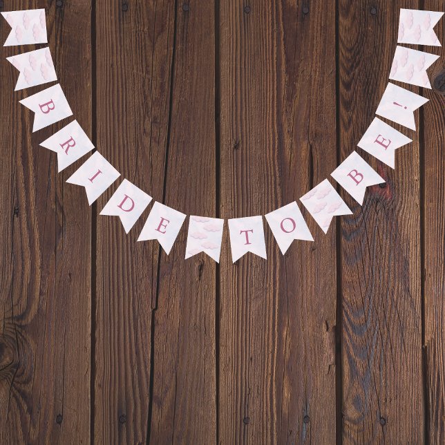 Bannière À Fanions Elle est sur Cloud 9 Future Mariée Rêveuse Enterre (On Cloud 9 Bride To Be Bridal Shower Bunting Flags )