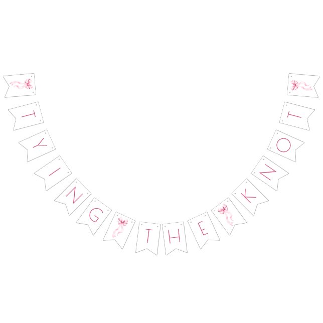 Bannière À Fanions Elle noue la Fête des mariées de ruban rose (Tout)