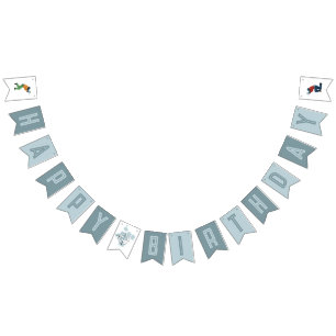 Bannière À Fanions Enfants Moderne Blue Painball Garçons Anniversaire