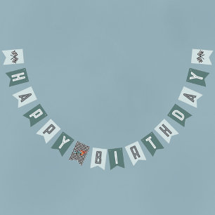 Bannière À Fanions Enfants Moderne Blue Racing Voitures Garçons Anniv