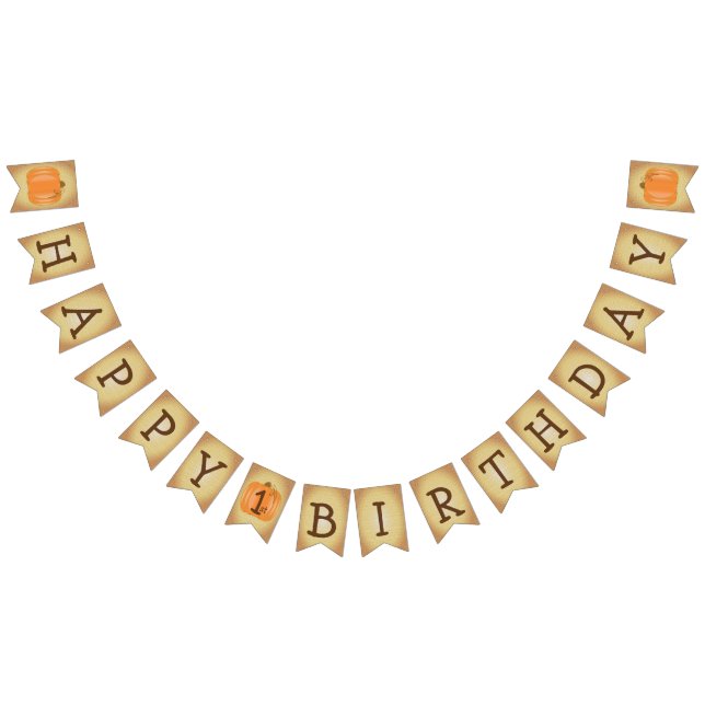 Bannière À Fanions Ęr citrouille heureux d'anniversaire (Tout)