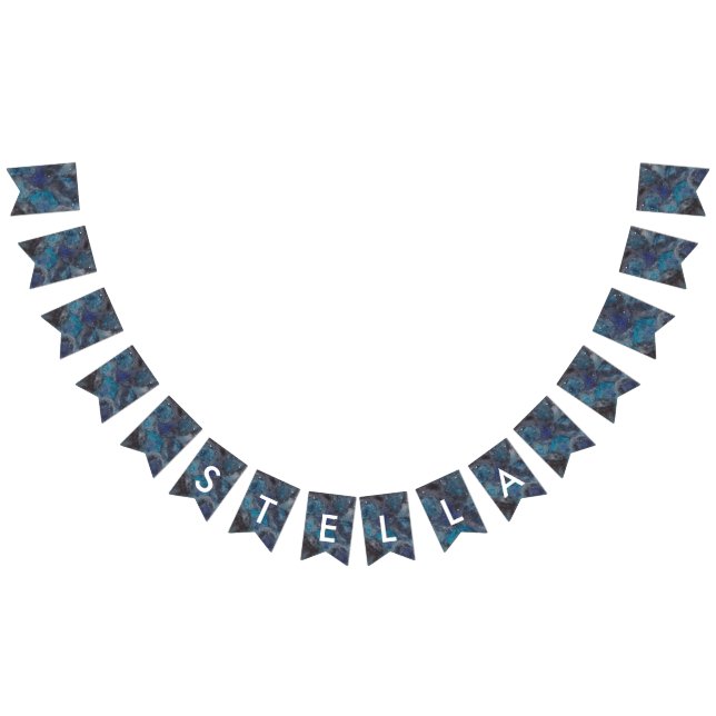 Bannière À Fanions Espace Party Galaxy Personnalisé Bleu (Tout)