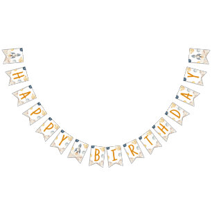 Bannière À Fanions Espace Premier Voyage Autour Du Soleil Anniversair