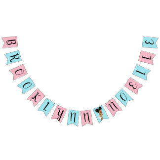 Bannière À Fanions Étamine personnalisée de baby shower