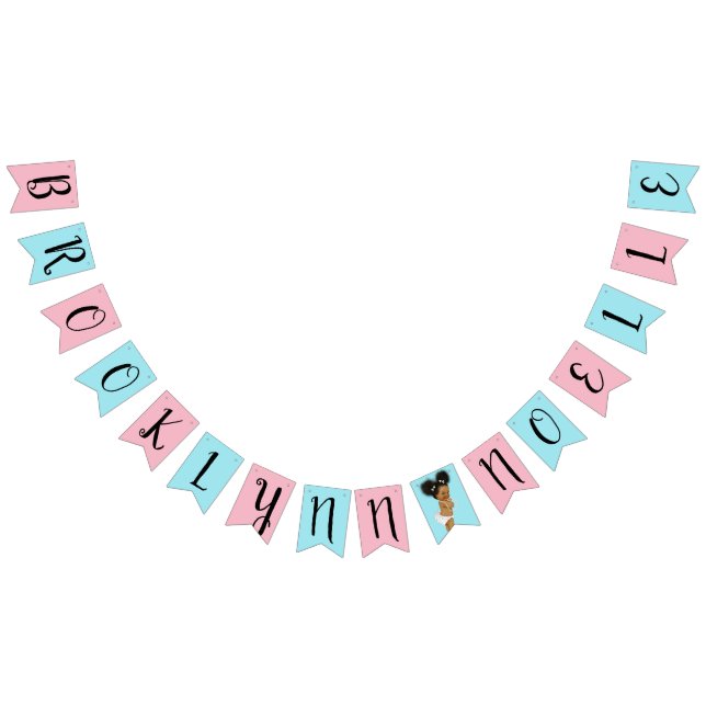 Bannière À Fanions Étamine personnalisée de baby shower (Tout)