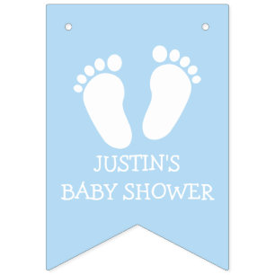 Bannière À Fanions Étapes de pied de partie de baby shower de garço