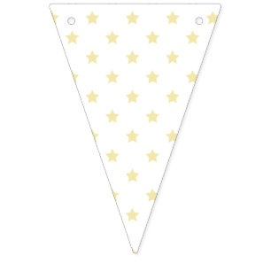Bannière À Fanions Étoiles Classiques Beurre Jaune - Blanc