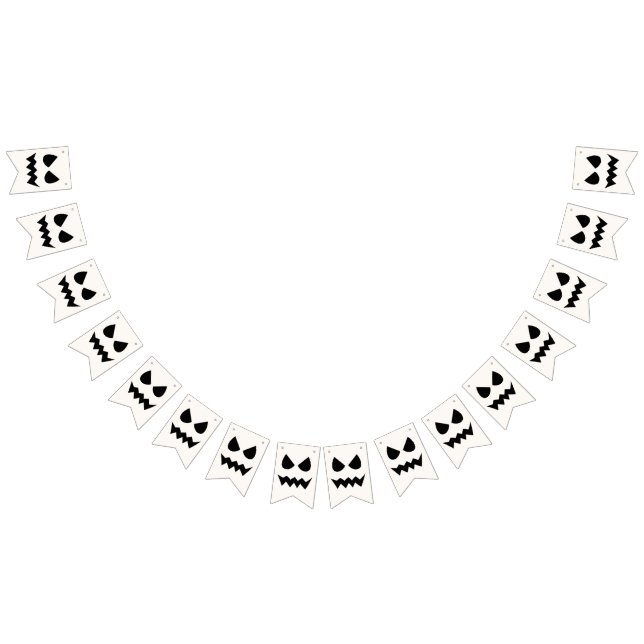 Bannière À Fanions Face de fantôme du Citrouille d'Halloween (Tout)