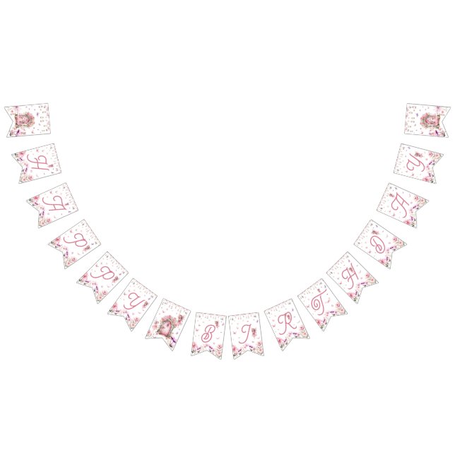 Bannière À Fanions Fairy Enchanted Forest fête d'anniversaire (Tout)