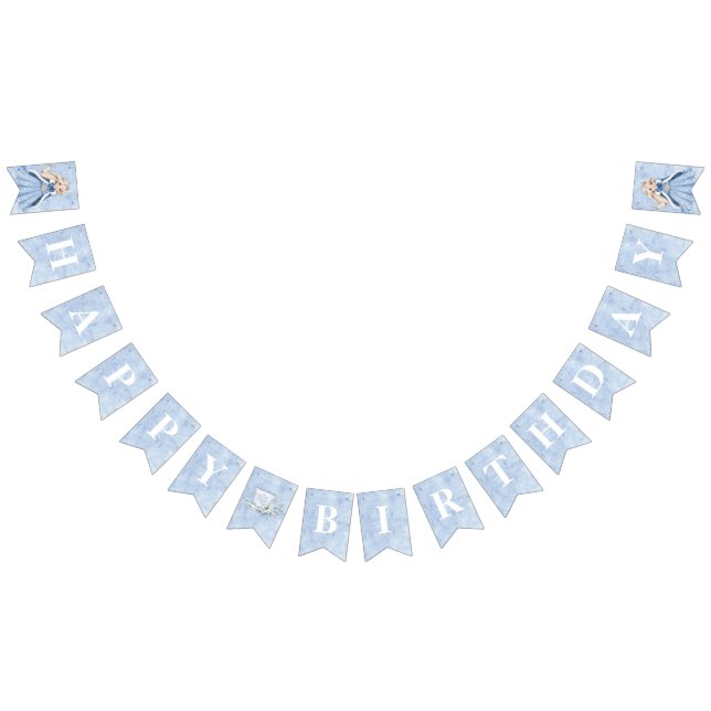 Bannière À Fanions Fairytale Winter Snow Princess Anniversaire | Blon (Tout)
