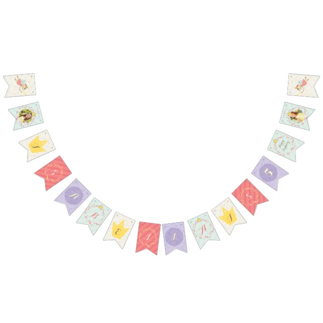 Bannière À Fanions Fée magique Princesse Nom de la fille Anniversaire (Tout)