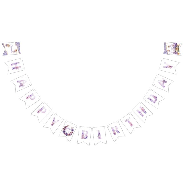 Bannière À Fanions Fée Whimsical fête d'anniversaire (Tout)